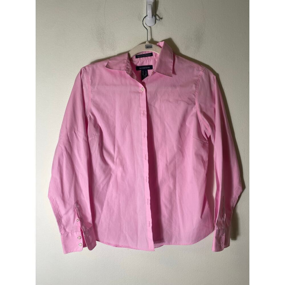 Lands End Pink Button Up Shirt Petite Size 4
